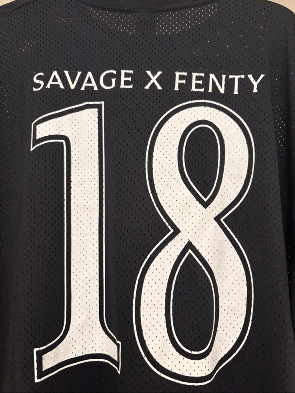 NWT [Savage X Fenty] Mesh City Baller Black Short-Sleeve #18 Jersey Men’s M - Picture 11 of 11